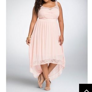 SALE - Lace gauze hi-lo maxi dress